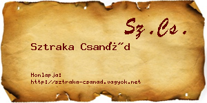 Sztraka Csanád névjegykártya